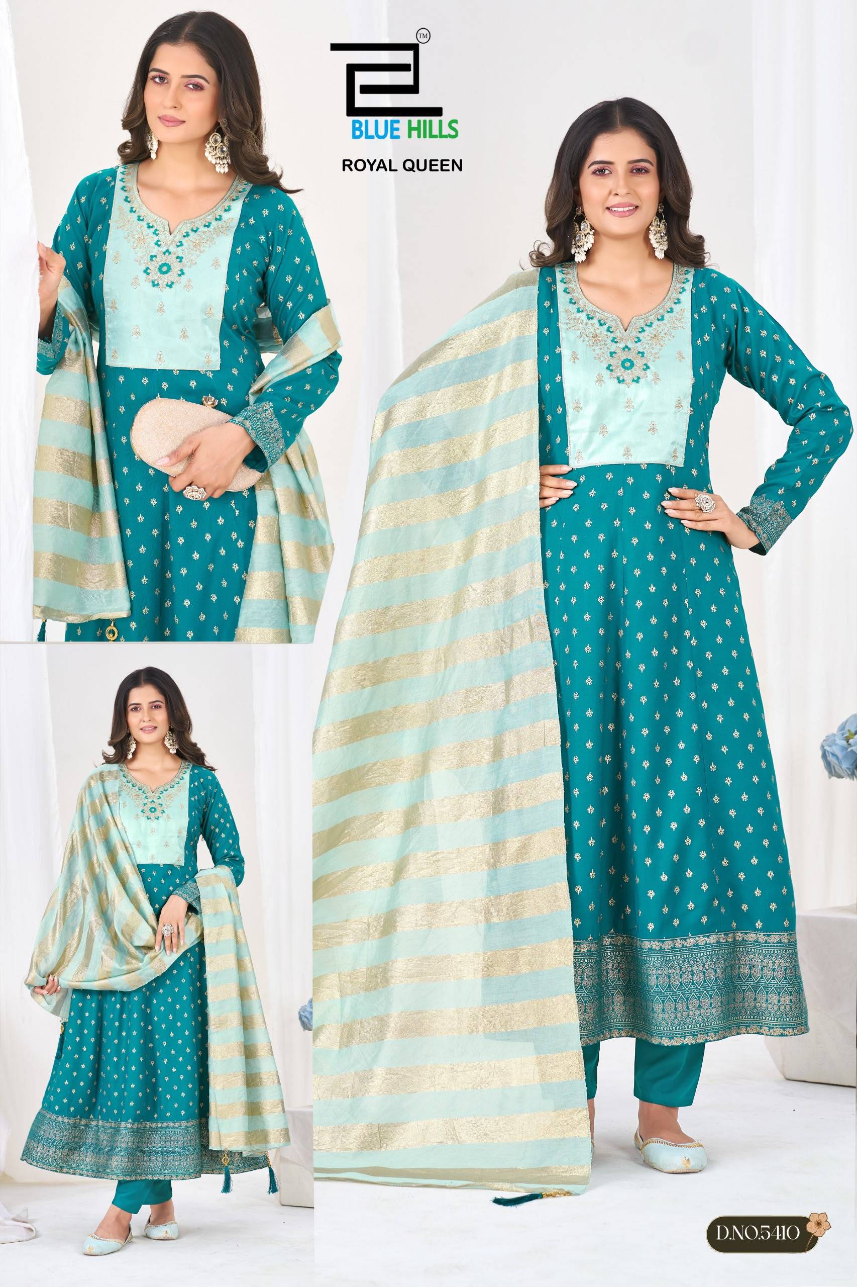 Royal Queen By BLUE HILLS 5409 TO 5414 Series Stylish Beautiful Colourful Rayon Dresses At Wholesale Price
